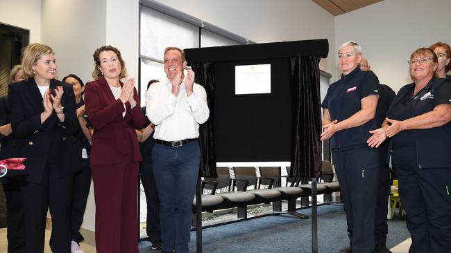 Former Health Minister Shannon Fentiman with then-Premier Steven Miles officially opening the Bribie Island Satellite Hospital at Bongaree. Picture: Lachie Millard