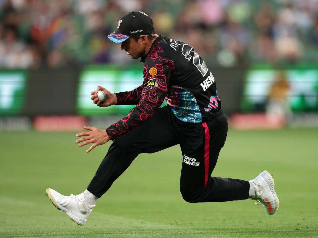 Moises Henriques takes a catch to dismiss Beau Webster. Picture: Getty Images