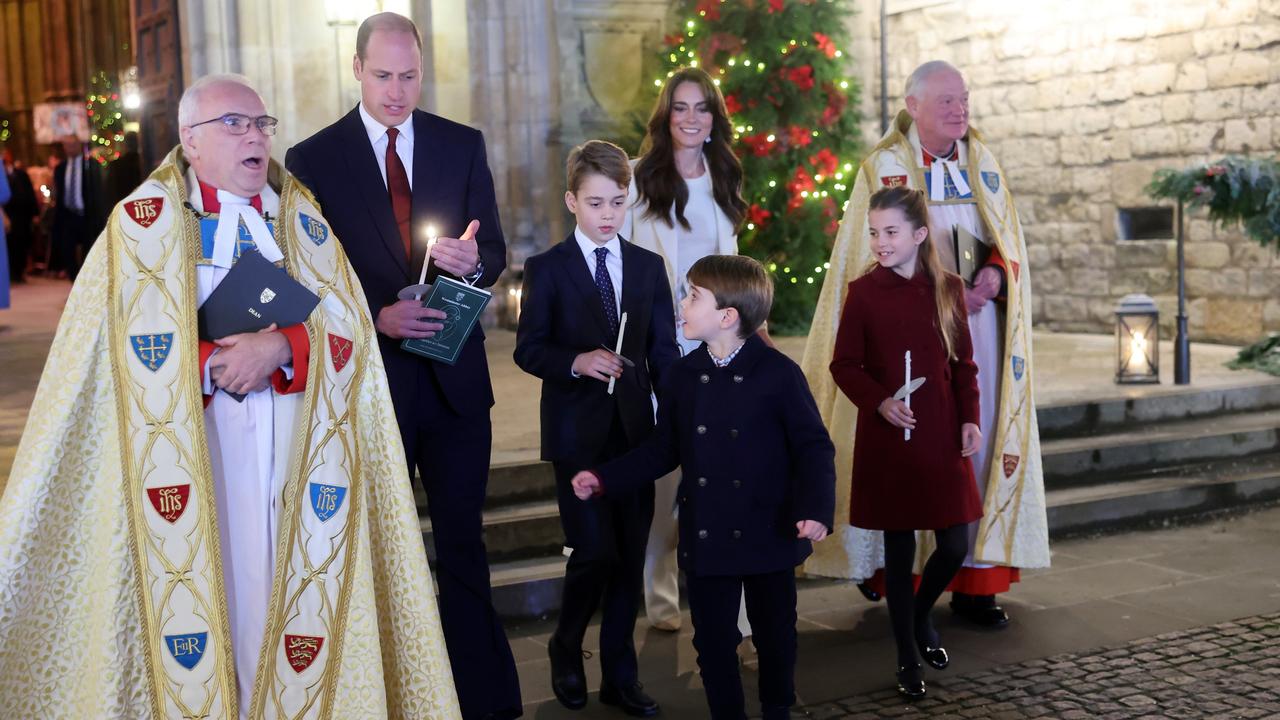 The Prince appeared to be fascinated by the Christmas service. Picture: Getty Images