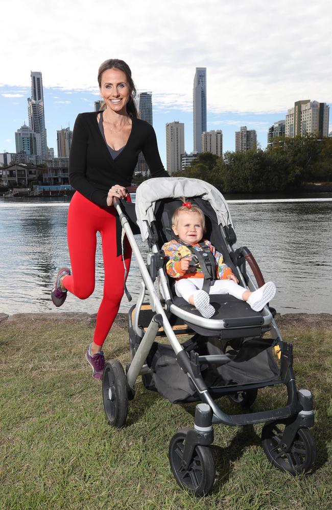 Amanda Abate with daughter Pia. Picture: Glenn Hampson