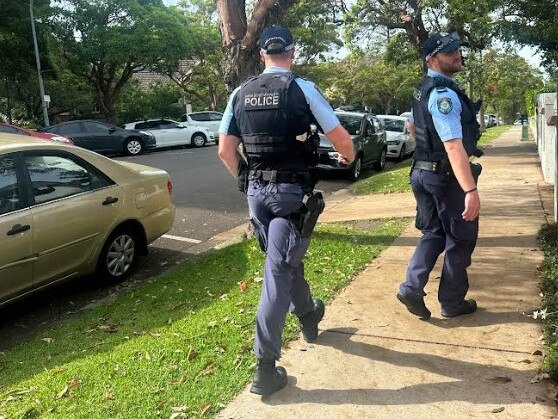 Police officers searching the scene. Picture: Supplied