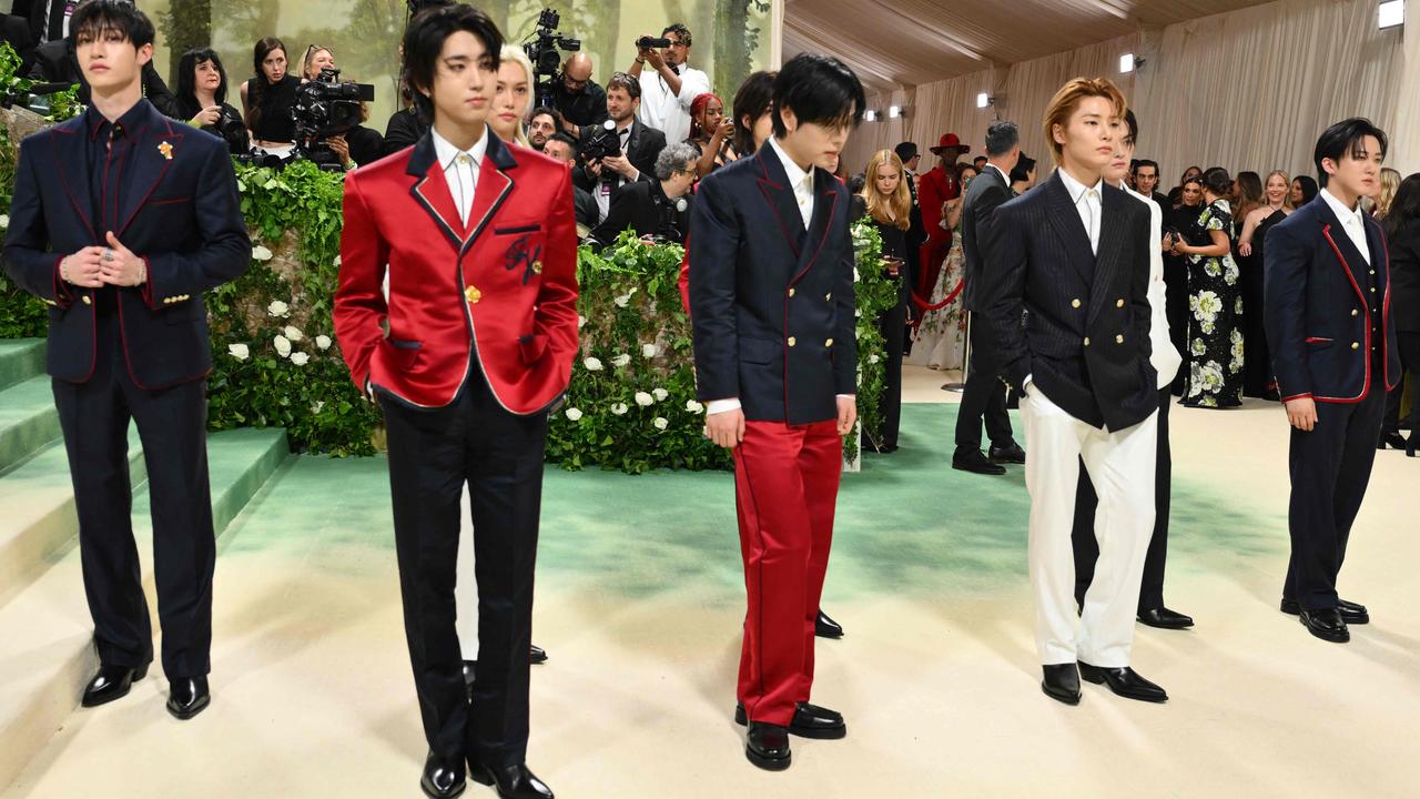 Boyband Stray Kids at the Met Gala early May. Picture: Angela WEISS / AFP