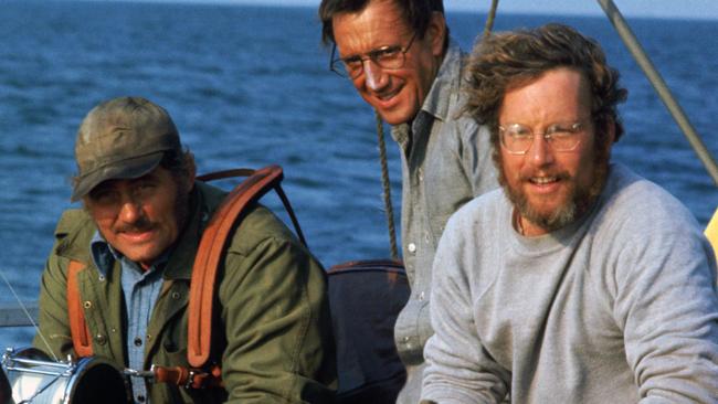 Robert Shaw, Roy Scheider and Richard Dreyfuss in Jaws.