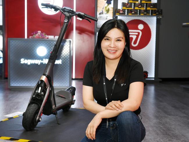 Kim Tran, owner of Segway-Ninebot, has opened in Castletown Shopping Centre. Picture: Shae Beplate.