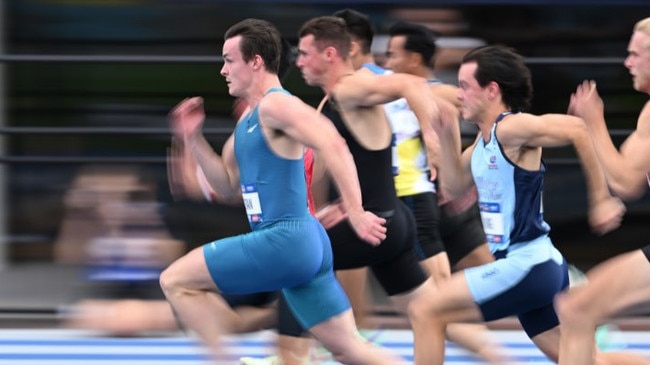 Townsville star sprinter Jake Doran had his red 2018 Kia Stinger sedan stolen by youths during a break-in at Townsville City on May 8, 2025. This photo was taken when he became the 200M Sprint National Champion.