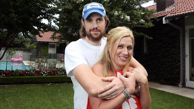 Mike and Annie Cannon-Brookes at their home in Centennial Park, Sydney. Picture: James Croucher