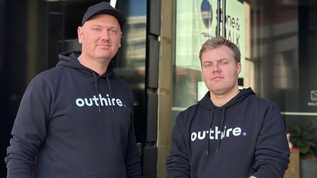 Outhire co-founders Matt Bauerochse and Will Russell. Picture: Supplied