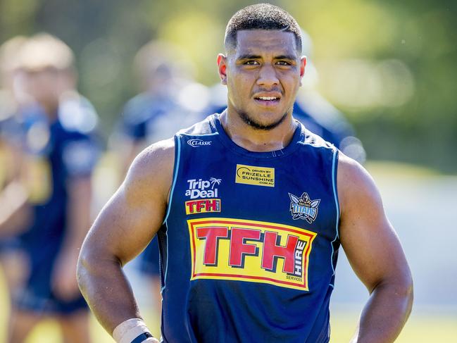 Titans young gun Moeaki Fotuaika. Picture: Jerad Williams