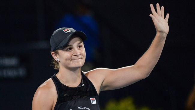 Ash Barty was pleased with her first match of the new season in Adelaide ahead of the Australian Open. Picture: AFP