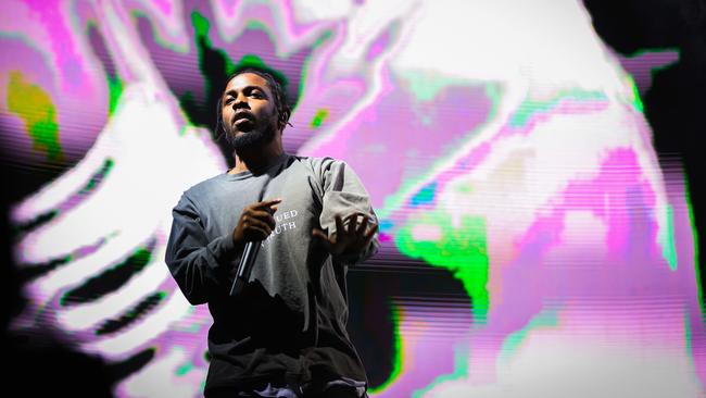 Sought-after rapper Kendrick Lamar appears on the recorded version of The Greatest but not the video. Picture: Rich Fury/Invision/AP.