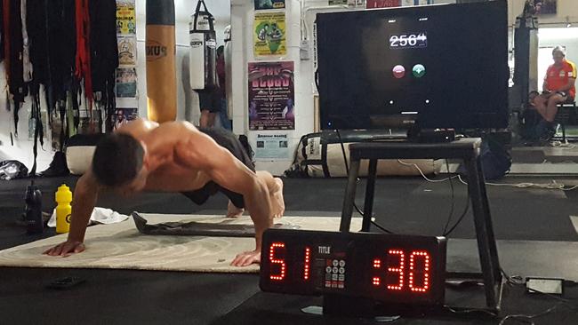 Gold Coast accountant Jarrad “Joey” Young is the undisputed push-up king of the world, after breaking his own record.