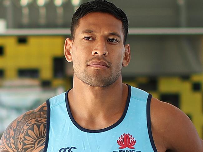 Israel Folau at a press conference at the Waratahs headquarters in Daceyville. Picture. Phil Hillyard