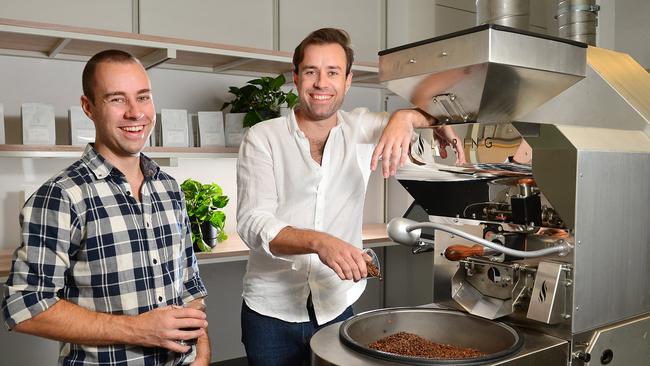 Industry Beans founders Steve and Trevor Simmons at the roastery. Picture: Nicki Connolly.