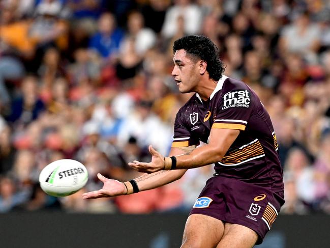 Keenan Palasia doesn’t want to spend 2023 on the bench at the Broncos. Picture: Bradley Kanaris/Getty Images