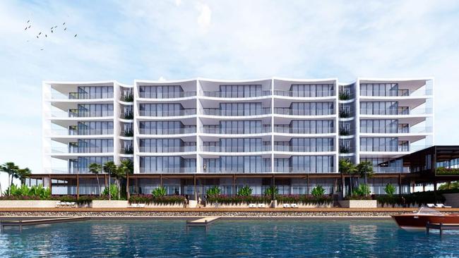 Kindred Developments proposed six storey development at Newport Marina. Image: Rothelowman for Redcliffe Herald