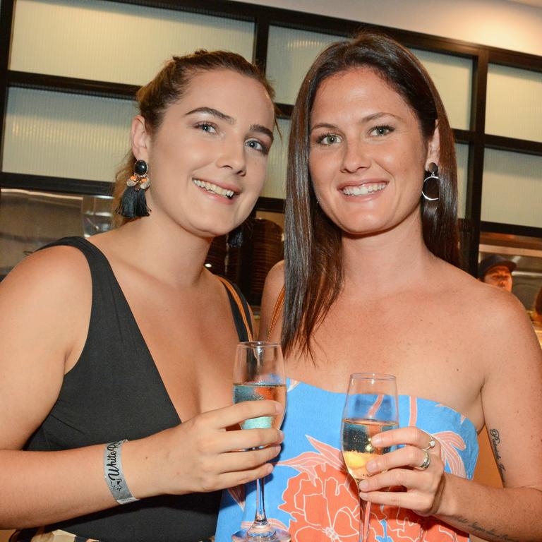 Maddyson Bartlett and Imogen O'Connell at opening of White Rhino, Surfers Paradise. Picture: Regina King