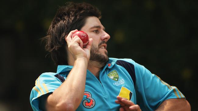 CRICKET - Australian cricket team training at the WACA, Perth. Brett Geeves in action.