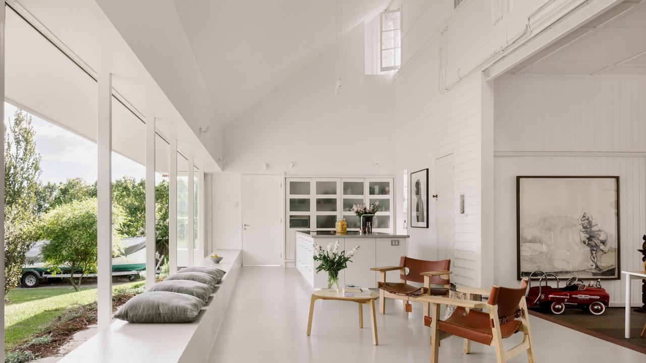 The old engine room was transformed into expansive open living spaces