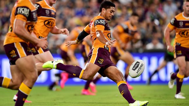 Brisbane’s Anthony Milford was quiet against Newcastle. Picture: Alix Sweeney