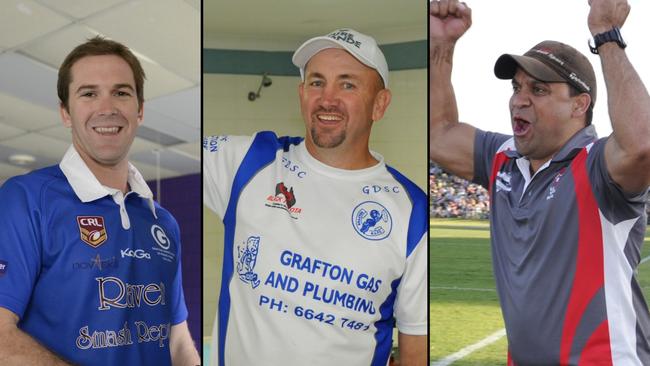 LEADING BY EXAMPLE: Former Grafton Ghosts captain-coach Ryan Farrell, former Ghosts coach Col Speed and former South Grafton Rebels coach Dallas Waters are among the nominees for Clarence Valley Dream Team of the Decade coach. Photos: Debrah Novak, Gary Nichols