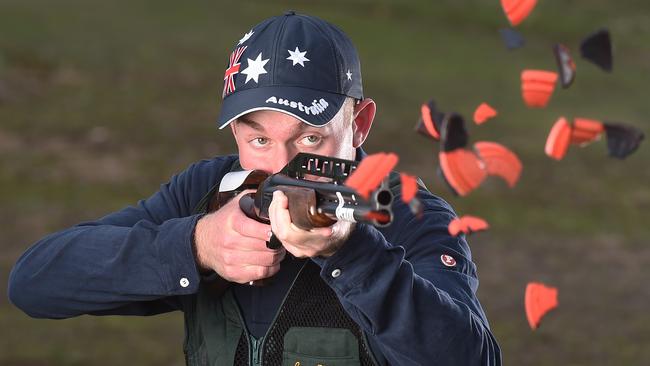 Olympic shooter James Willett, who has his own $80,000 range built on his family farm near Mulwala, is the gold medal favourite. Picture: Rob Leeson.