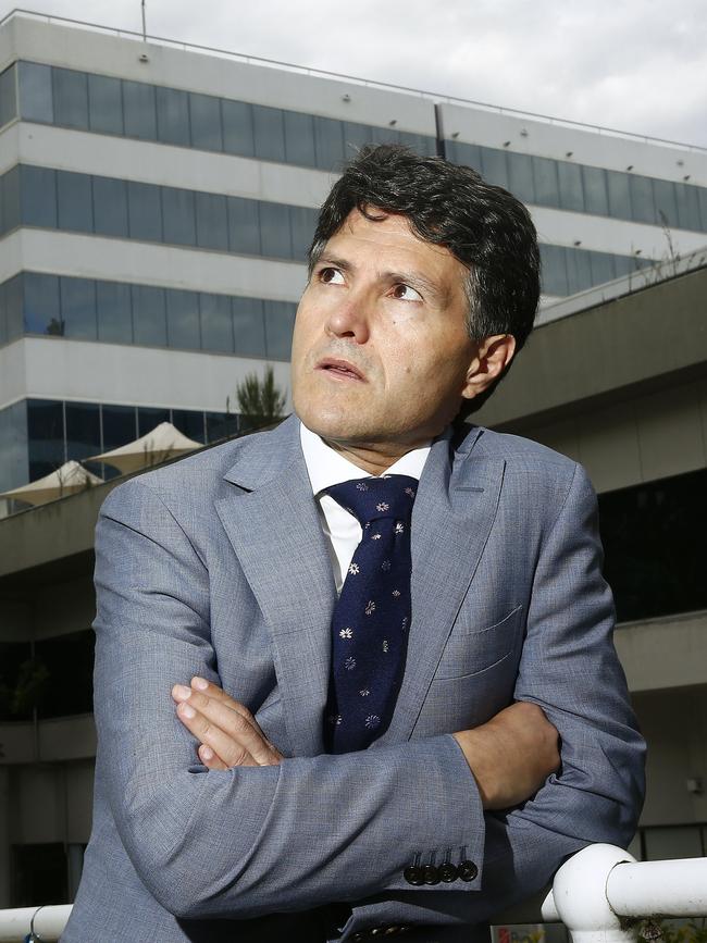 Ryde MP Victor Dominello at the site of the proposed Meriton development on Talavera Rd.