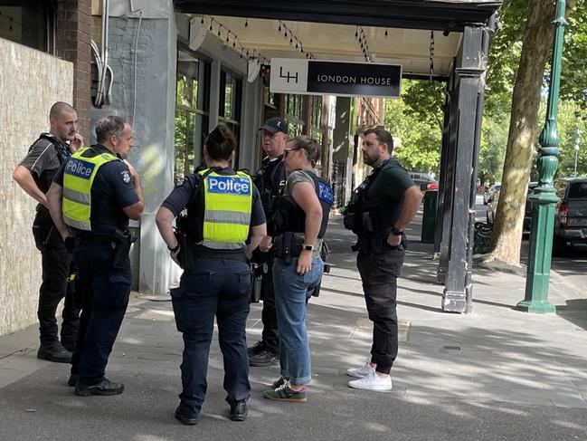 A wanted criminal is on the run after making a daring rooftop escape from a swarm of police in Bendigo's CBD. Picture: Gianni Francis.