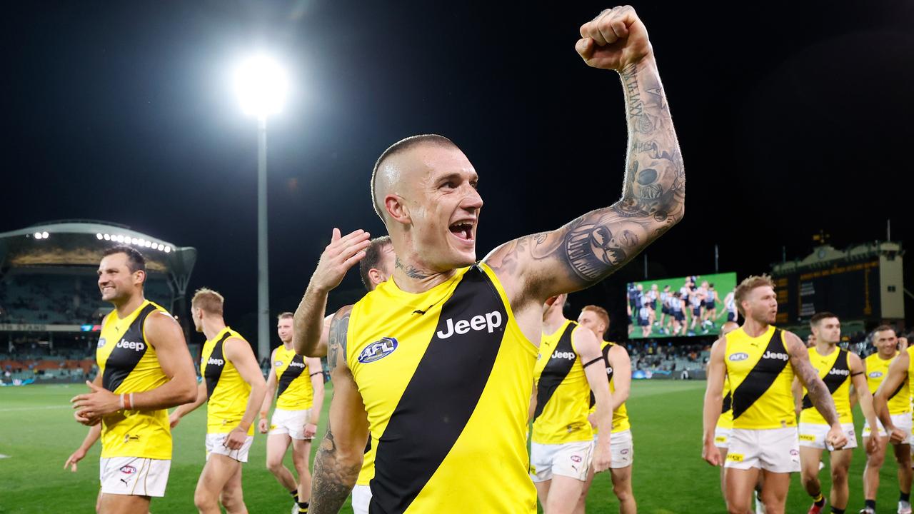 Dustin Martin was a key Tiger on Friday night. Photo: Michael Willson/AFL Photos via Getty Images.