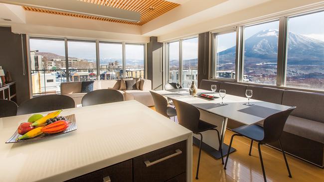 An interior of one of the luxurious apartments in Alpen Ridge, Niseko.