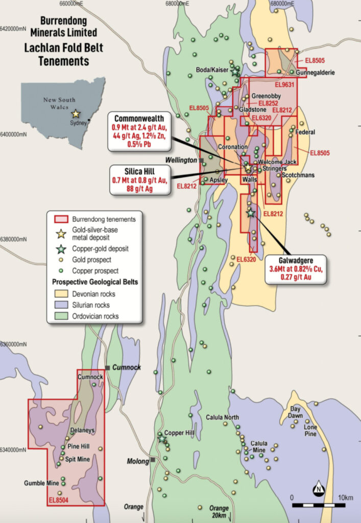 The Lachlan Fold Belt is host to numerous mines and highly active exploration. Pic: Burrendong Minerals