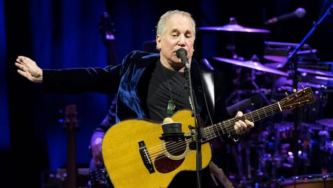 Paul Simon performs on stage at the Bilbao Exhibition Centre in Barakaldo, Spain, in 2016. Picture: AFP