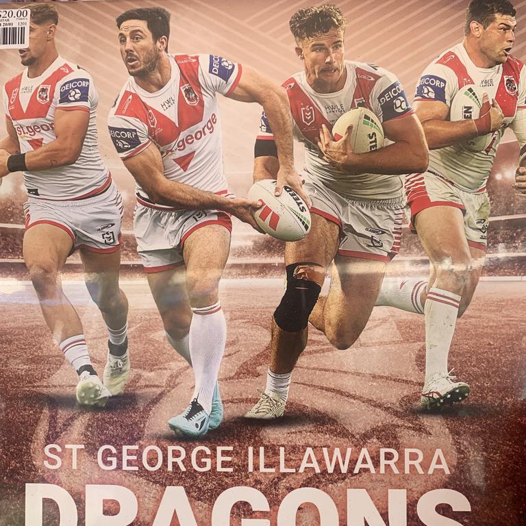 Ben Hunt front and centre on the Dragons calendar.