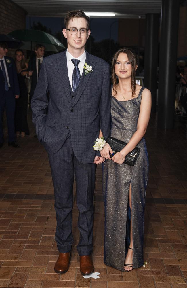 Marcus Cook and partner Maddison Layt at Toowoomba Grammar School formal at Rumours International, Wednesday, November 13, 2024. Picture: Kevin Farmer