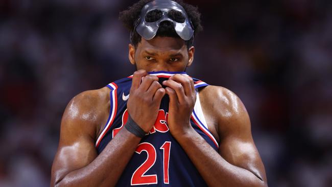 Joel Embiid of the Philadelphia 76ers. Photo by Michael Reaves/Getty Images.