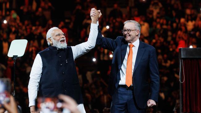 The audience gave a huge cheer to Prime Minister Modi. Picture: NCA NewsWire / David Swift