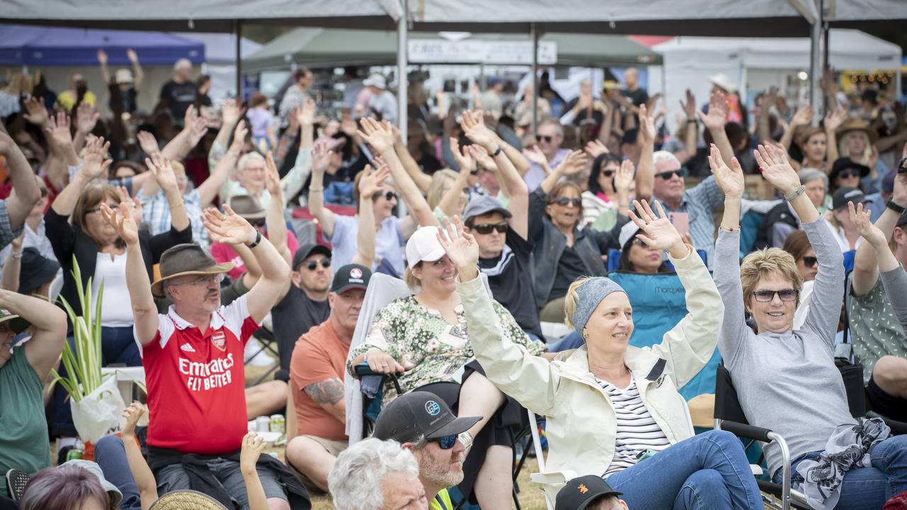 Taste of the Huon, crowd enjoying a performance by Bjorn Again at Ranelagh. Picture: Chris Kidd