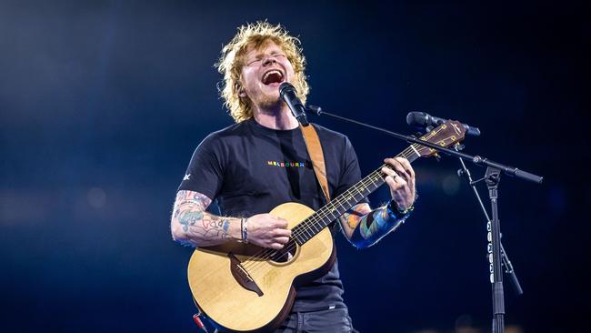 Ed Sheeran in concert at the MCG. Melbourne. Picture: Jake Nowakowski