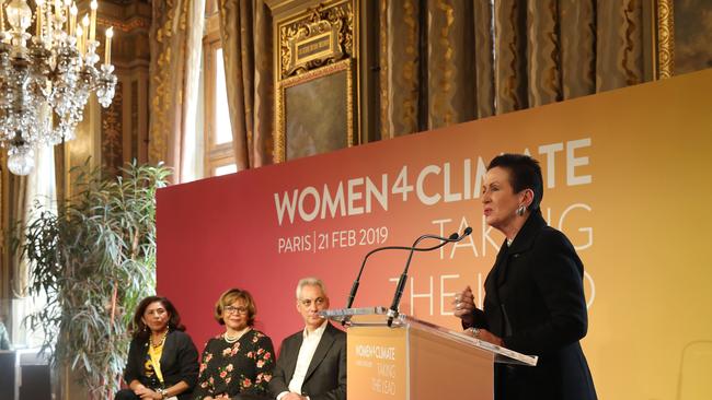 Lord Mayor of Sydney Clover Moore at a press conference with American mayors in Paris. Picture: Ella Pellegrini