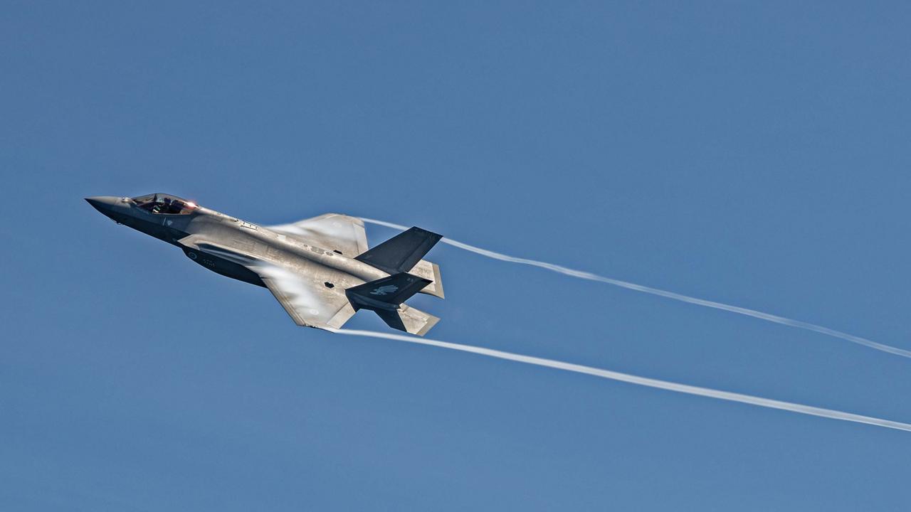 An Australian F-35a conducting a fly-by overhead. Picture: Department of Defence.