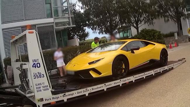 A Lamborghini impounded on the Gold Coast. Pictures: Instagram