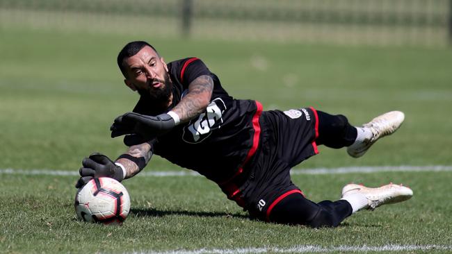 Paul Izzo at Adelaide United training. Picture: AAP Image/Kelly Barnes