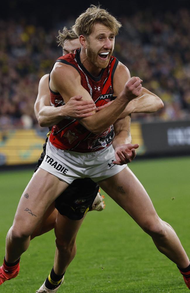 Dyson Heppell has been the most selfless member of Essendon’s backline so far this season. Picture: Michael Klein