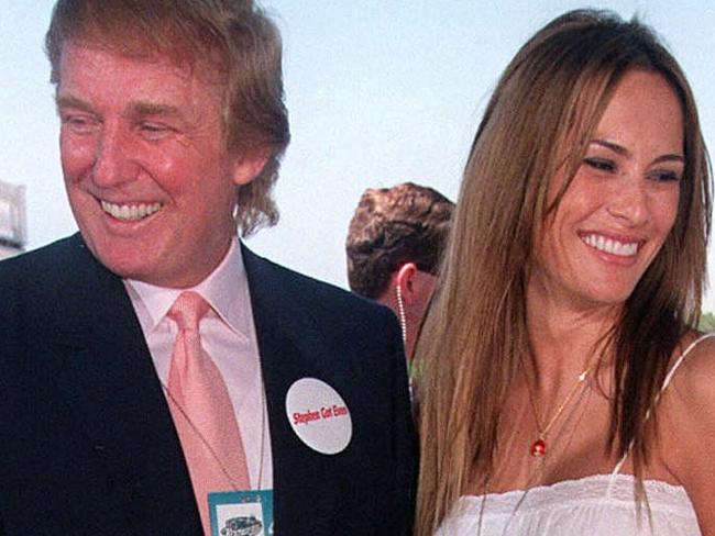 MAY 1, 1999 : Billionaire property developer Donald Trump with his new squeeze Melania Knauss at Churchill Downs in Louisville, Kentucky for 125th Kentucky Derby.