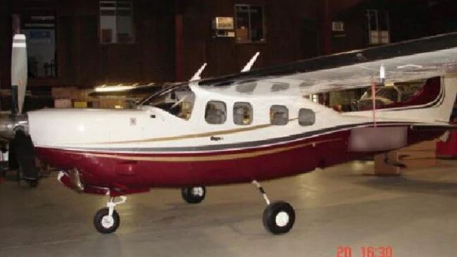 The small cessna plane allegedly used to take a bumper payload of the killer drug ice 13,000km from California to Melbourne.