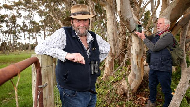 Big Cats Victoria's Simon Townsend and partner John Turner look for evidence of panthers roaming the state. Picture: Alison Wynd