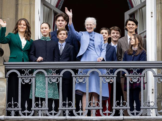 Queen Margrethe of Denmark with her grandchildren. Picture: Patrick van Katwijk/Getty Images