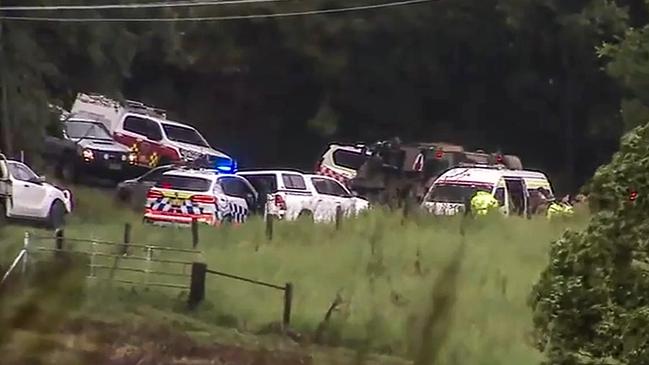 The scene of the accident in northern NSW, about 9km from Lismore. Picture: 9News