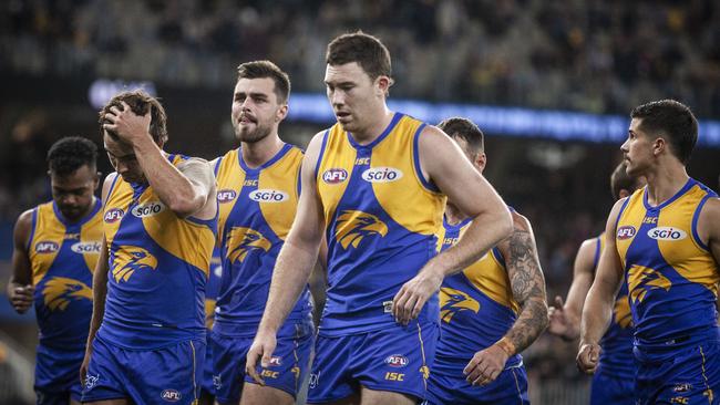 The Eagles’ leaders didn’t stand up on Thursday night. Picture: AAP