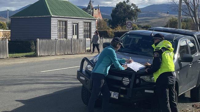 Police search Kempton, Tasmania, for missing woman. Picture: Ed Bourke