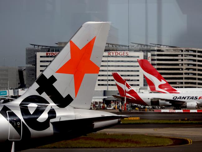 SYDNEY, AUSTRALIA - NewsWire Photos - OCTOBER 14, 2022: General generic editorial stock image of Jetstar aircraft at Sydney Domestic Airport. Picture: NCA NewsWire / Nicholas Eagar